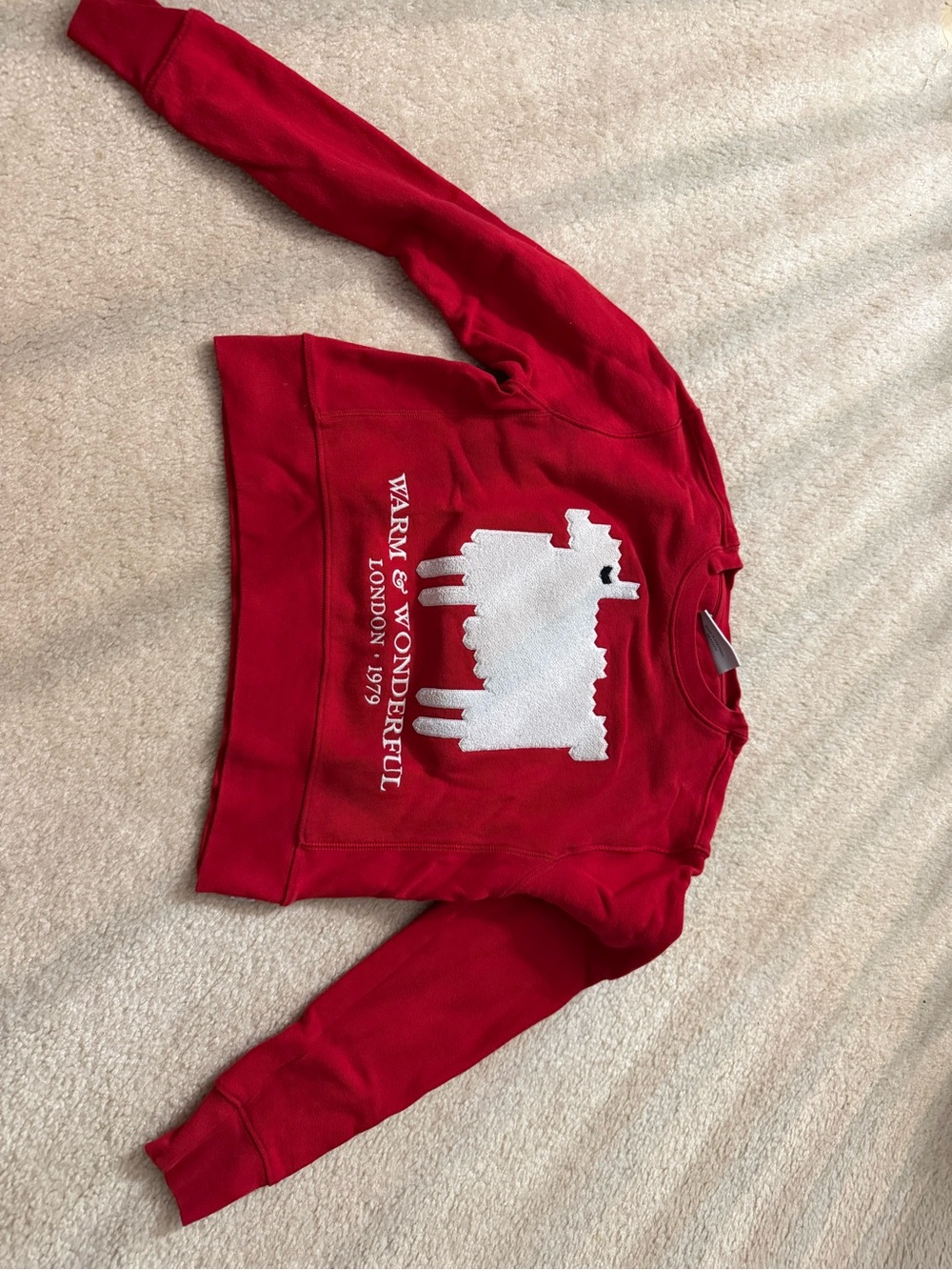 Red Warm & Wonderful Sheep Graphic Sweatshirt size small